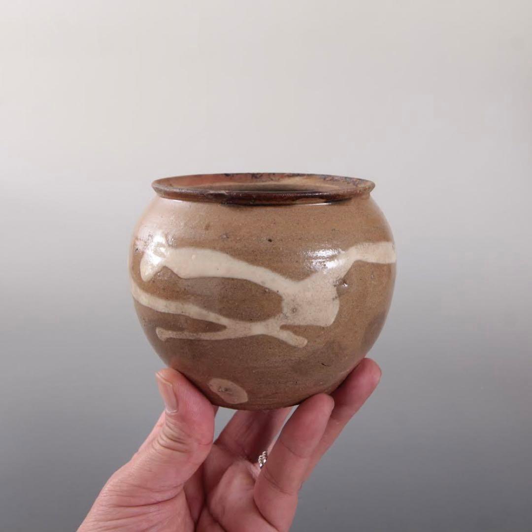 丹波 白化粧土流し 小壺 茶碗 古美術 古道具 アンティーク 古丹波