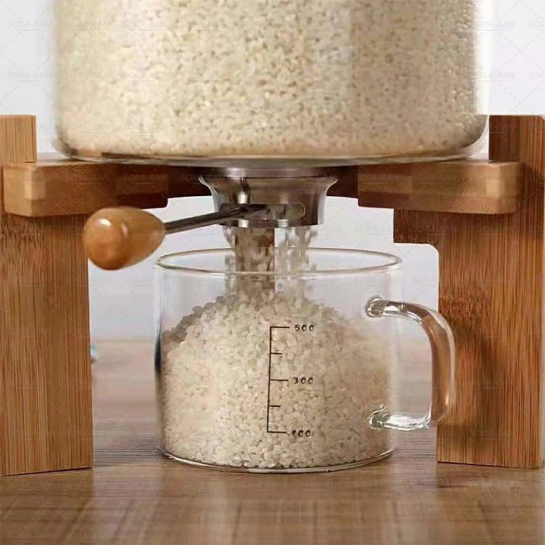 米びつ ライスディスペンサー 米入れ 計量カップ付 ライスタンク お米入れ 5L