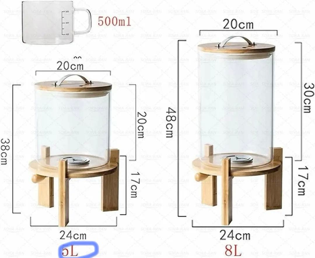 米びつ ライスディスペンサー 米入れ 計量カップ付 ライスタンク お米入れ 5L