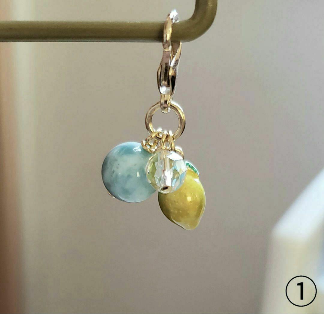 売却済み　498　ラリマー①　9mm　レモン　水晶　開運チャーム