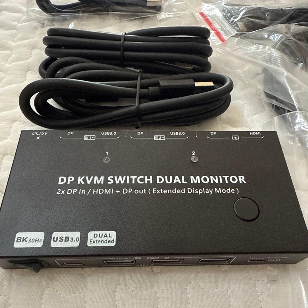 デュアルモニター USB3.0 KVM 切替器 2入力2出力