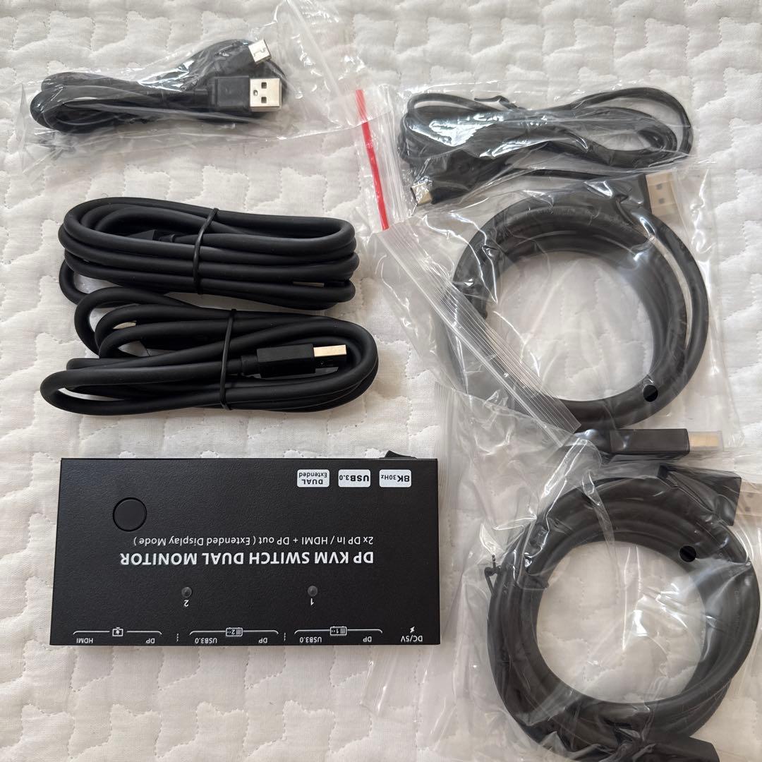 デュアルモニター USB3.0 KVM 切替器 2入力2出力