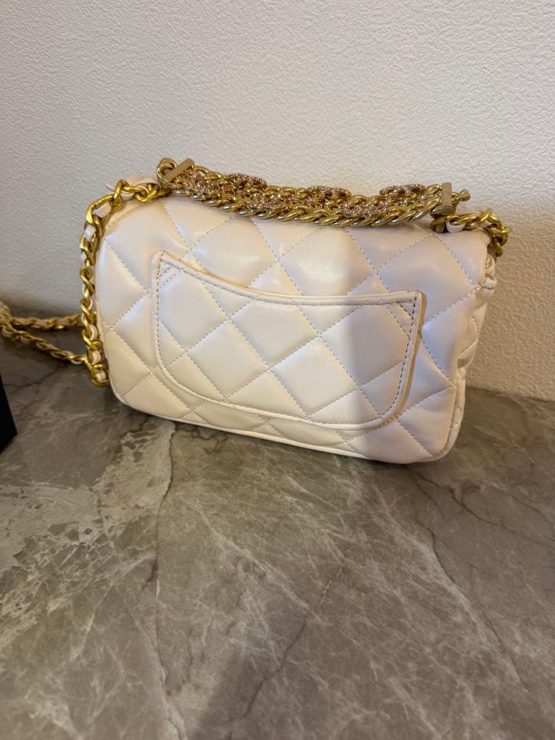 シャネル　ノベルティ チェーンショルダーバッグ ピンクラインストーン ココマーク