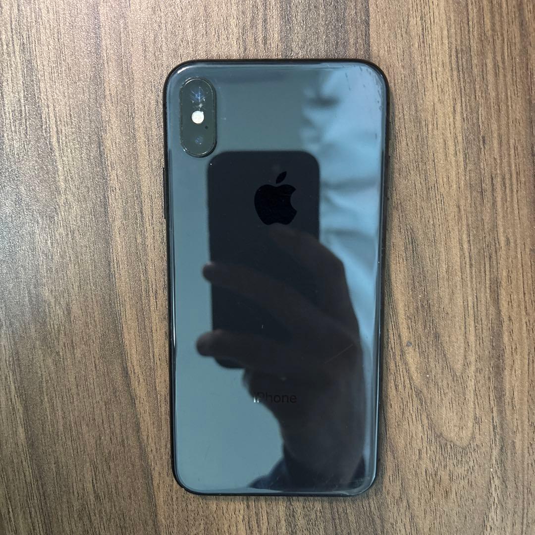 【バッテリー90%】iPhone X 64GB スペースグレイ　※カメラ割れあり