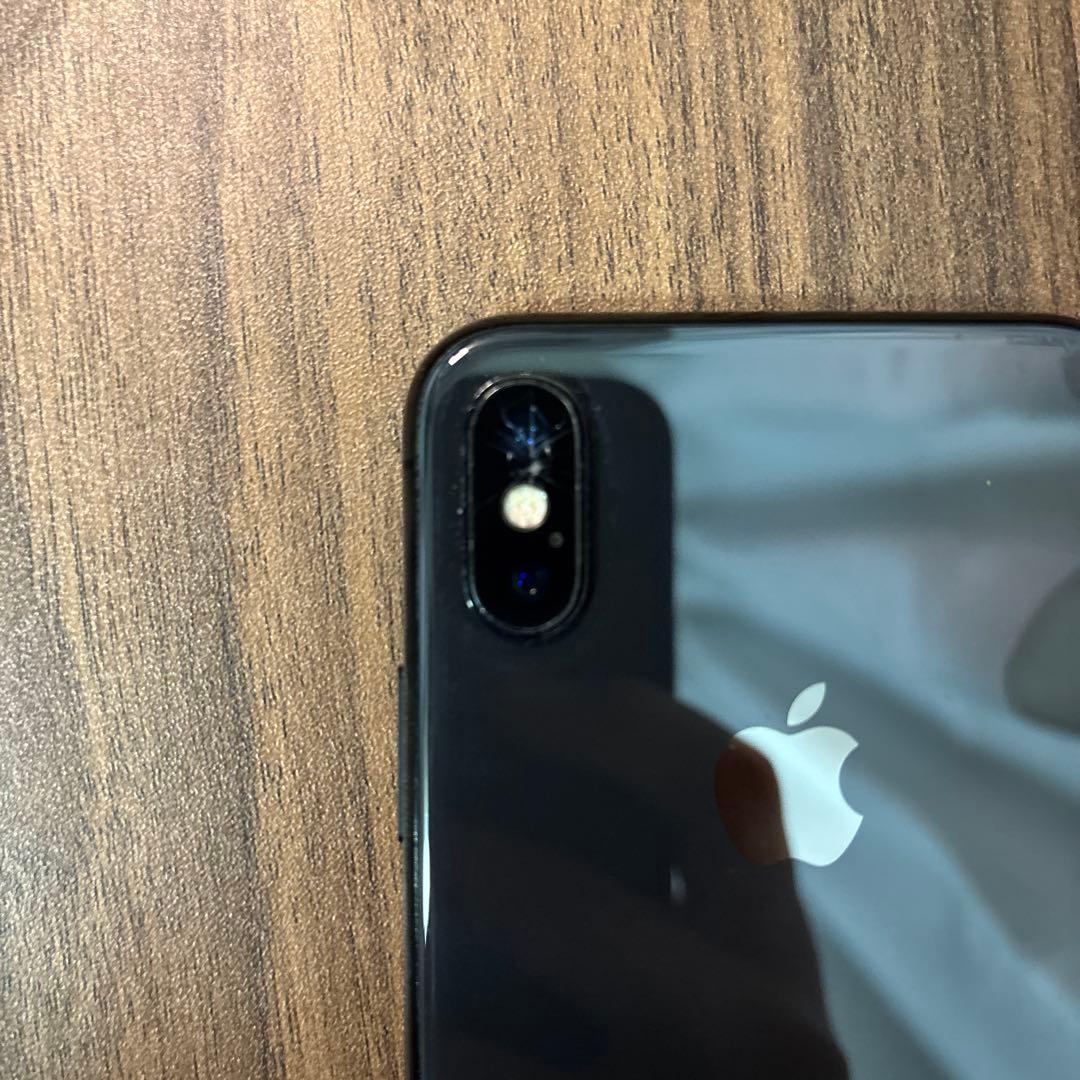 【バッテリー90%】iPhone X 64GB スペースグレイ　※カメラ割れあり