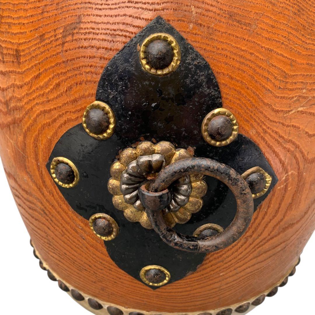 和太鼓 約8寸（口径25cm）胴長32cm 小型長胴太鼓 木目良好