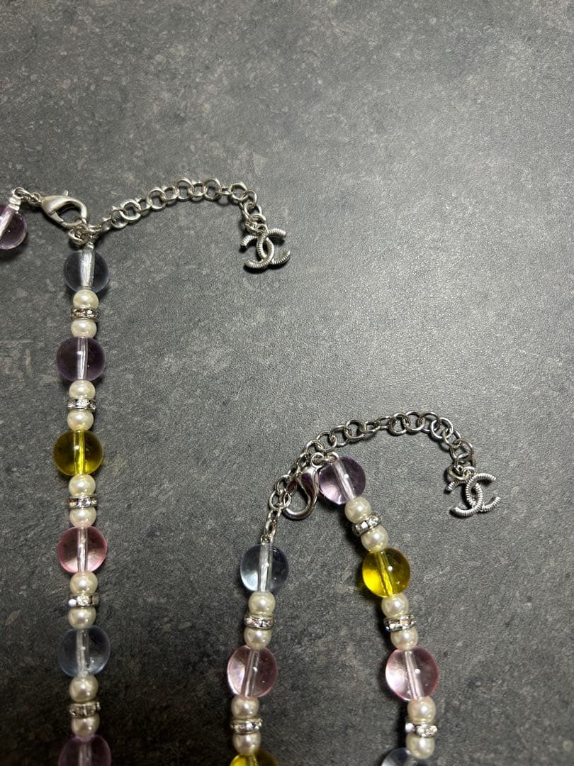 CHANEL クリアビーズ ネックレス＆ブレスレット