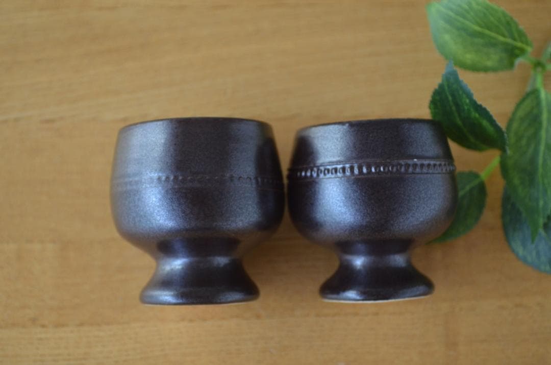 Hoganas/ホガナス●savoy/サヴォイ●ブラウン/エッグカップ2個