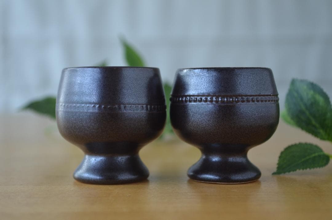 Hoganas/ホガナス●savoy/サヴォイ●ブラウン/エッグカップ2個