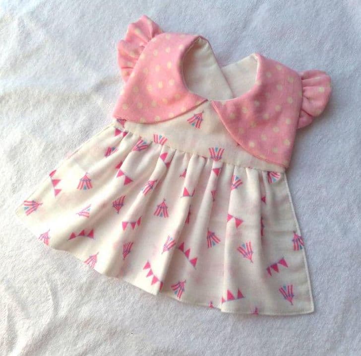 2点セット☆送料無料☆ピンクの水玉ボレロ風スタイ&ふりふりベビーパンツ