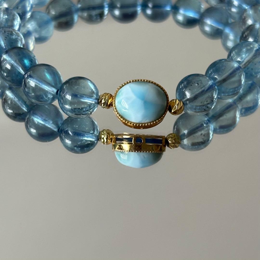 【高品質】アクアマリン ラリマー オリジナルブレスレット 世界三代ヒーリング