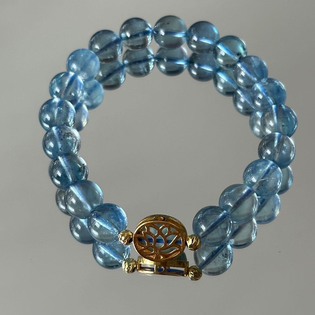【高品質】アクアマリン ラリマー オリジナルブレスレット 世界三代ヒーリング