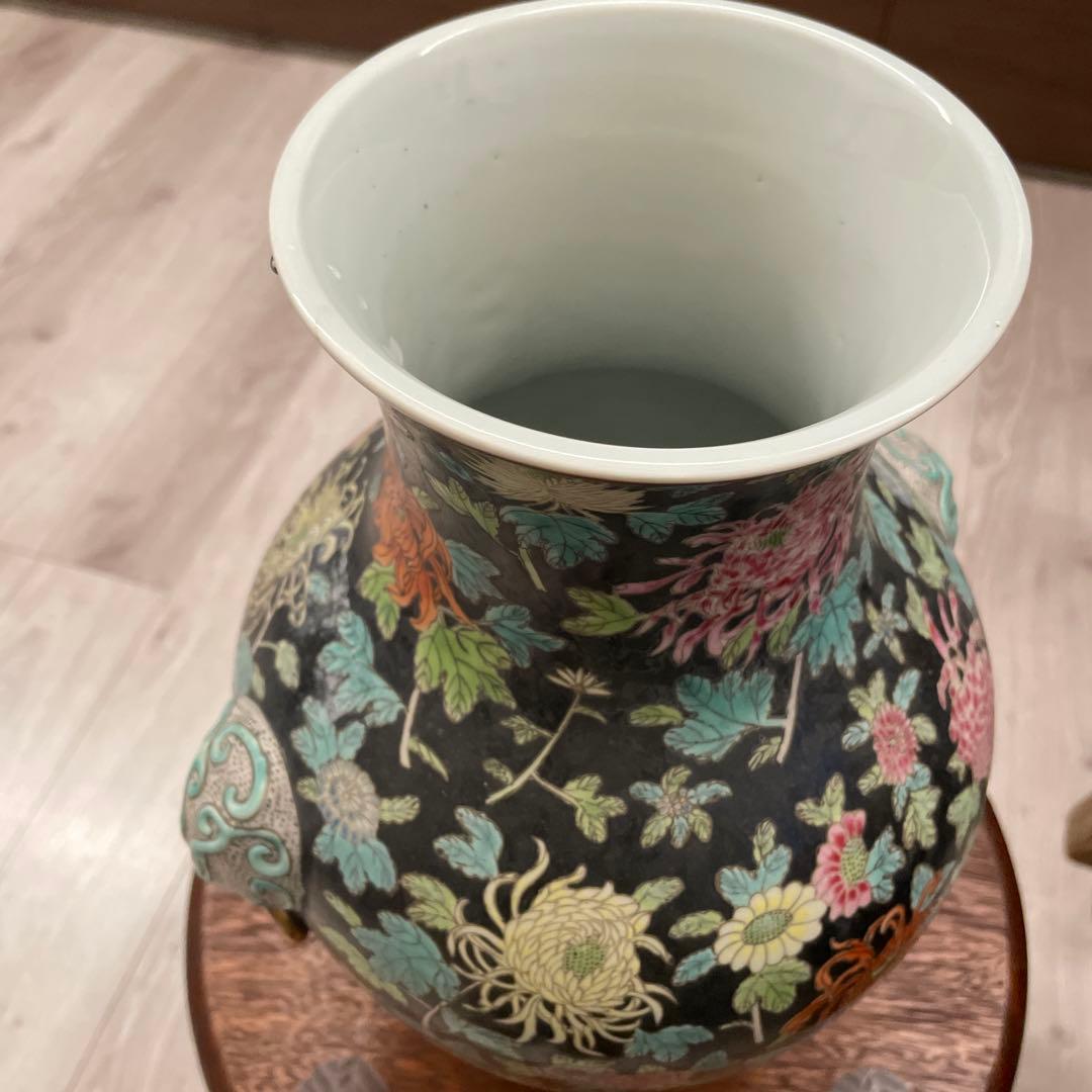 花柄 陶器 花瓶 高さ約30cm