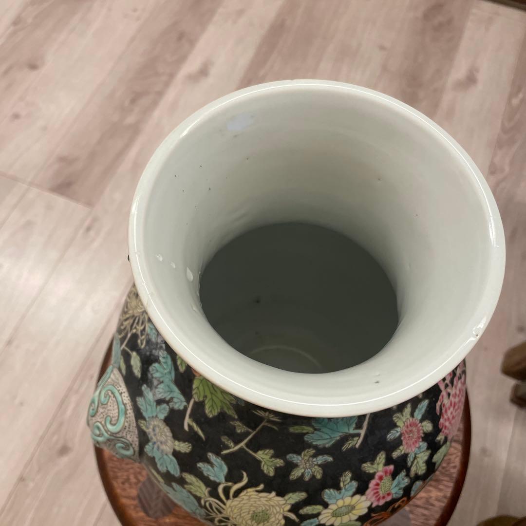 花柄 陶器 花瓶 高さ約30cm