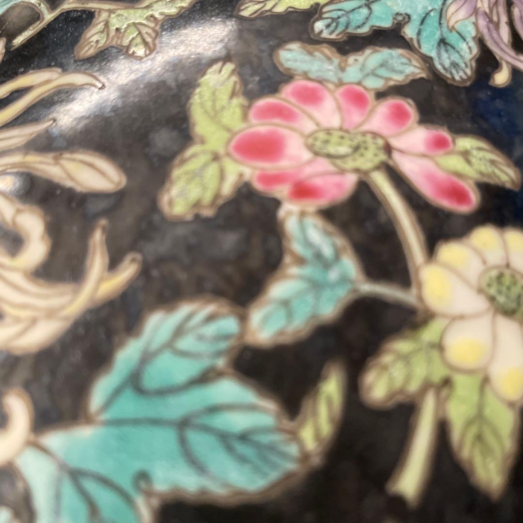 花柄 陶器 花瓶 高さ約30cm