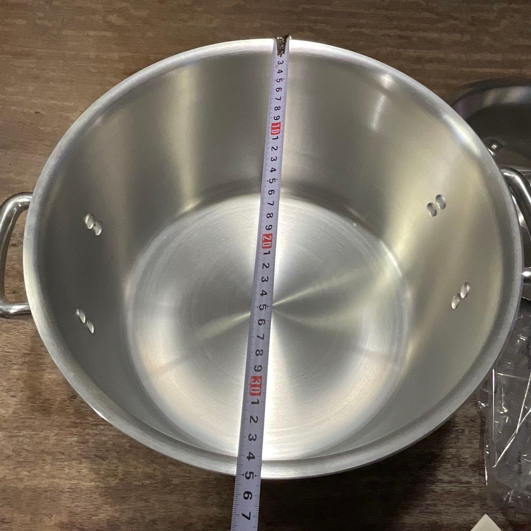 新品未使用！アカオ ＤＯＮ 硬質アルミ半寸胴鍋 33cm プロ仕様 業務用鍋