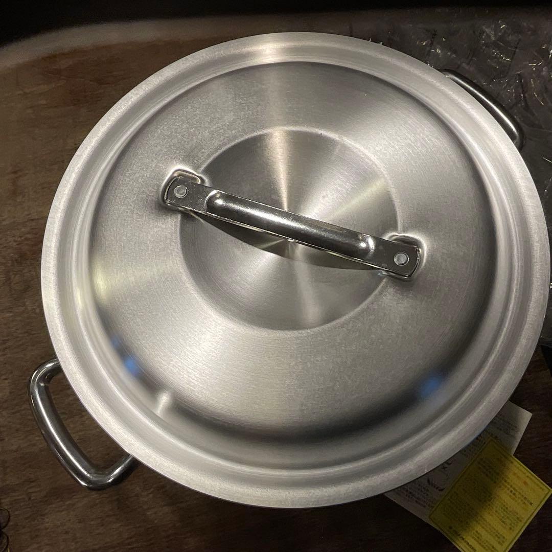 新品未使用！アカオ ＤＯＮ 硬質アルミ半寸胴鍋 33cm プロ仕様 業務用鍋