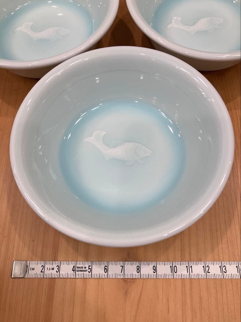 塚本快示　快山窯　青白磁　魚文　小鉢　5個セット