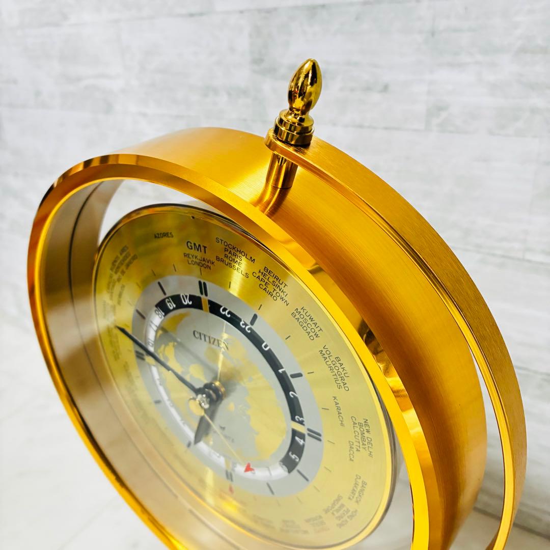 【希少・美品】CITIZEN シチズン ワールドタイム レトロ クォーツ 置時計