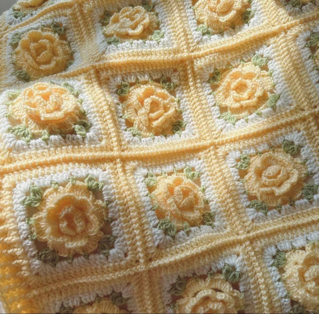 ◇すず◇ 黄色 薔薇 ブランケット