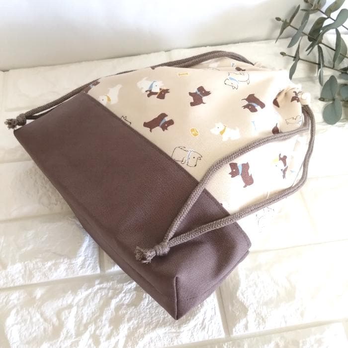 《 送料無料 》 通園 通学 3点セット 小さな わんこ ベージュ　＃n1347