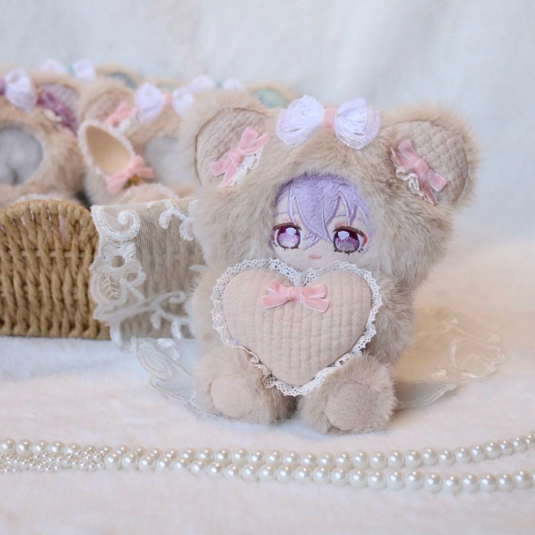 ①持てるよくまさん.12〜14cm/ピンクベージュ❤︎おすわりぬい服 ちびぐるみ