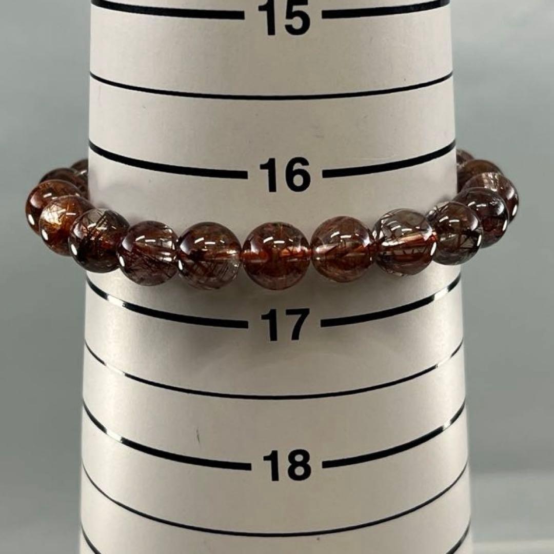 BRY0867☆レッドルチルクォーツブレスレット☆高品質　天然石　美品