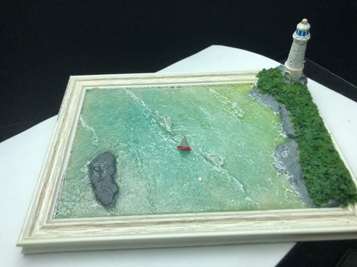 灯台のある風景　ジオラマ