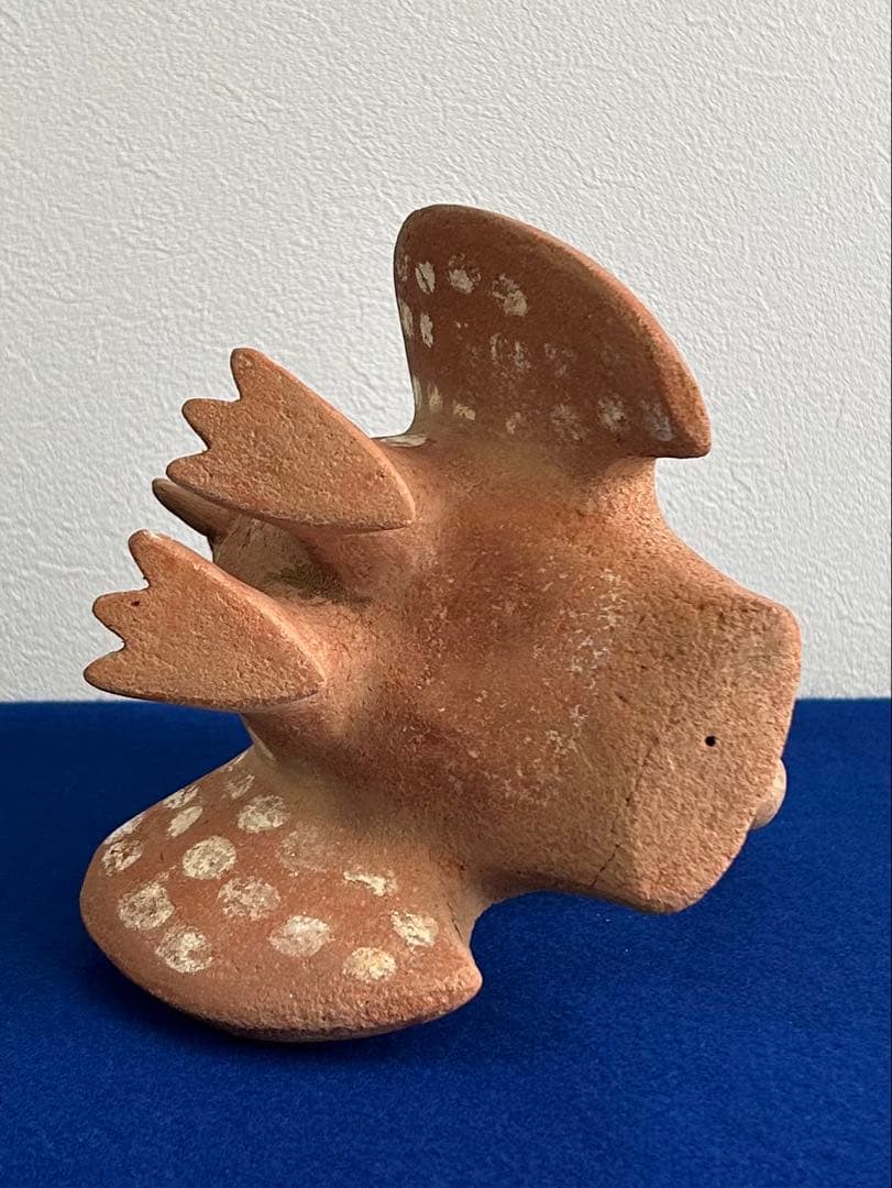 フクロウ型土器 ペルー モチェ文化 アンデス文明古典期 19cm 合わせ桐箱有り