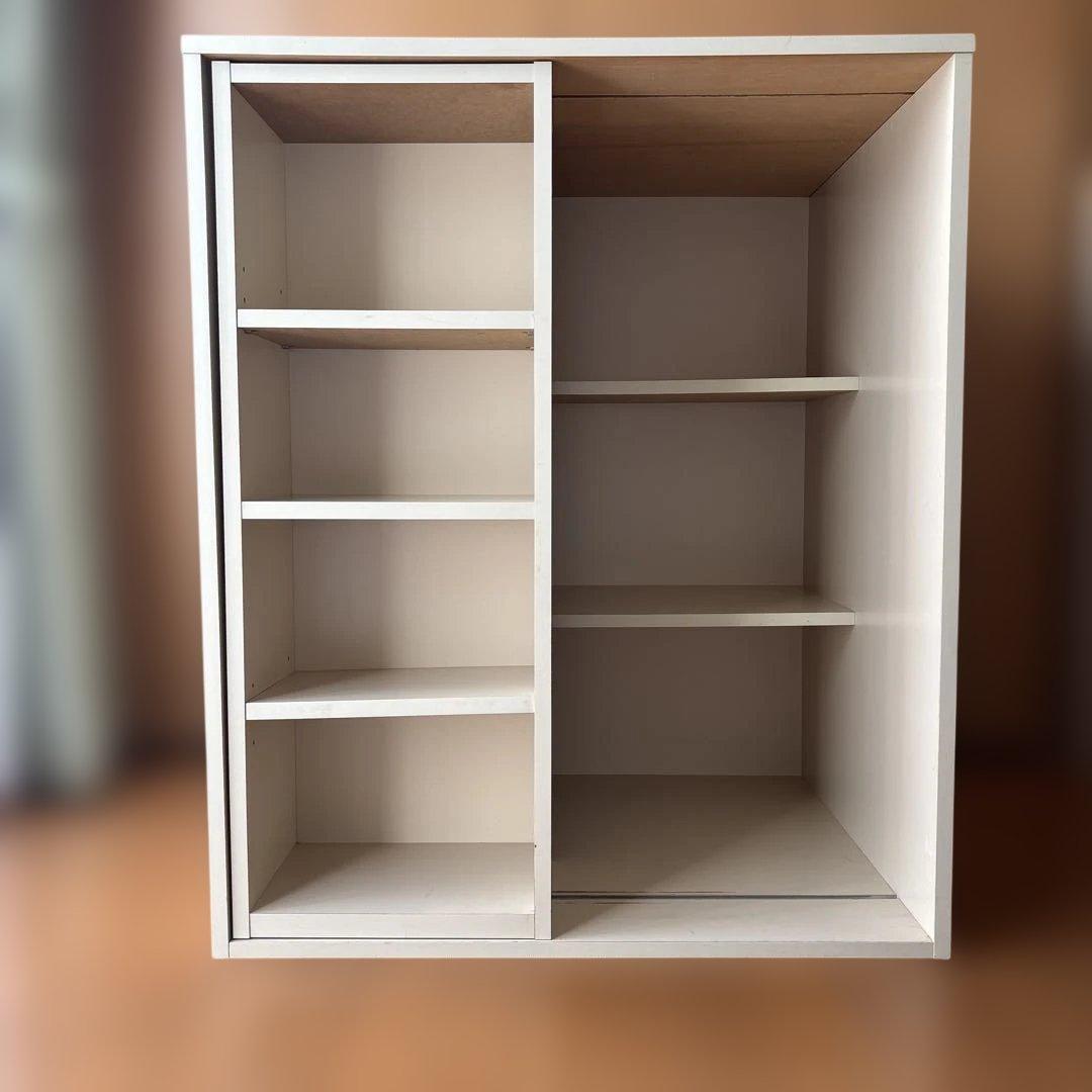 ぽん家具　ホワイト・本収納・押入れ整理ラック(スライドタイプ)