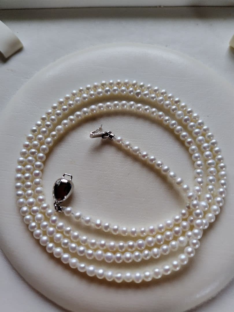 K18WG アコヤ真珠ベビーパールネックレス