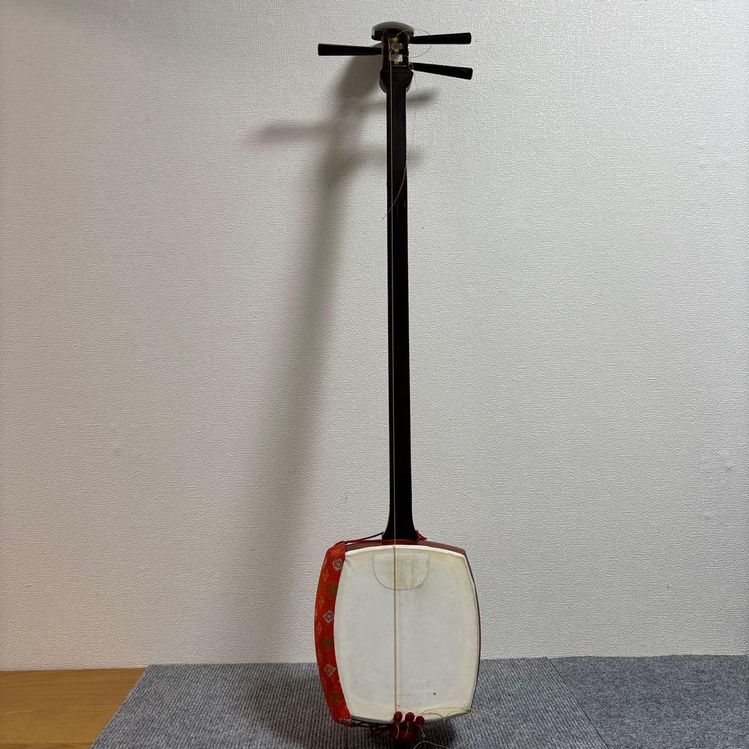 三味線 中棹　人工皮 胴掛け付 皮剥がれ有 和楽器