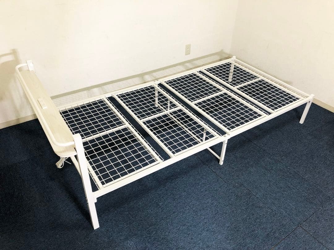 シングルベッド 棚付き バジーナC-STN WH 美品 100Vコンセント2口付