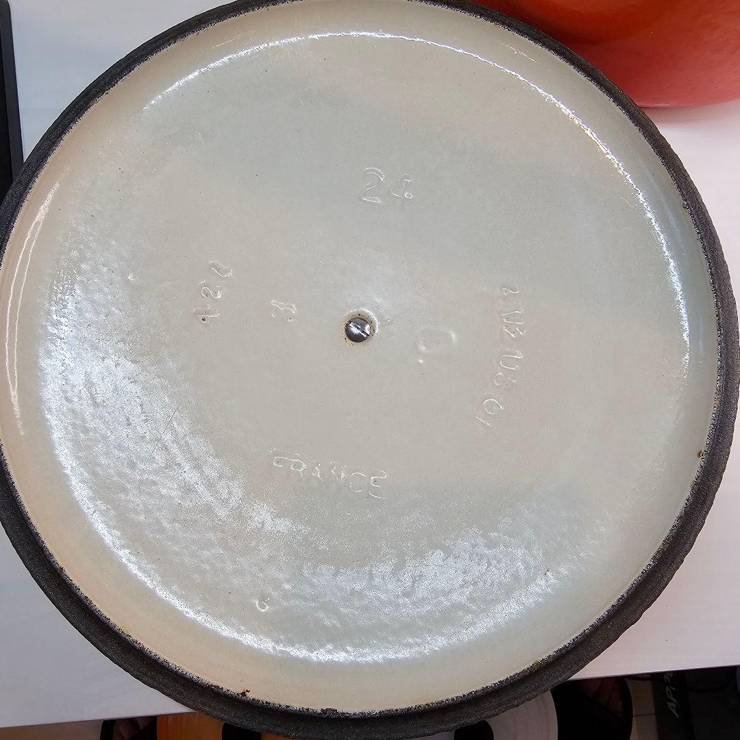 LE CREUSET ル・クルーゼ オレンジ 鋳鉄製 両手鍋 24cm