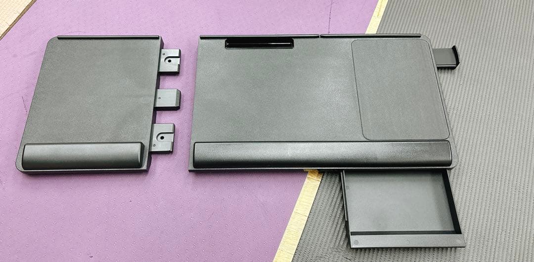 【工匠藤井】引き出し付き キーボードトレイ 机の上下両方 360度回転