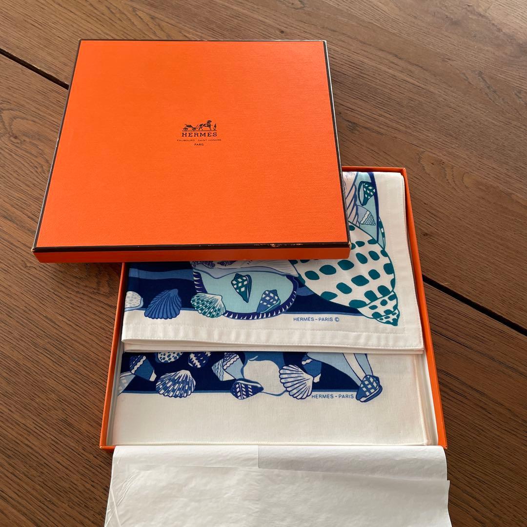 HERMES エルメス ランチョンマット&ナプキンセット ブルー