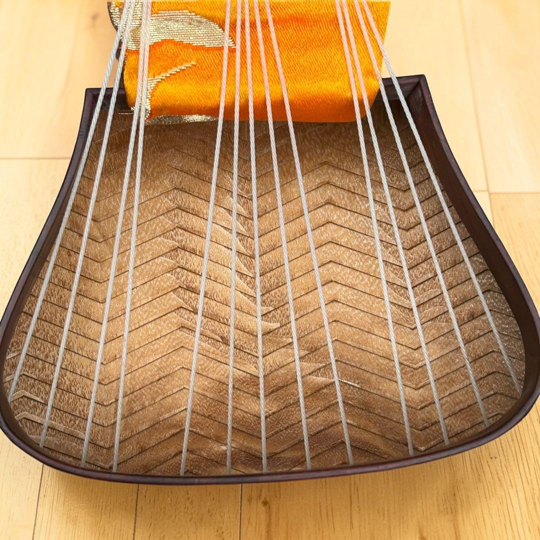 安心配送✨極上美杢 十三弦琴 180cm 刳甲造 綾杉彫 松山銘 高級蒔絵入