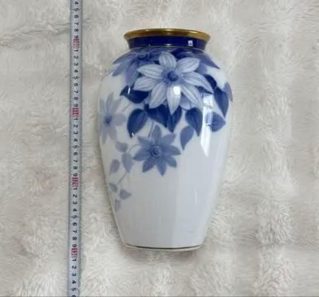 OKURA CHINA 青い花の花瓶　高さ28cm程度