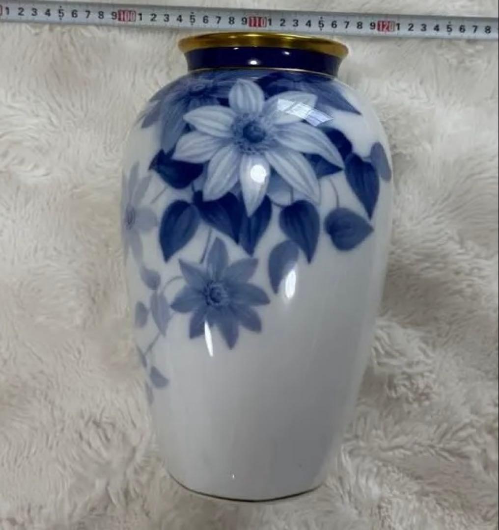 OKURA CHINA 青い花の花瓶　高さ28cm程度