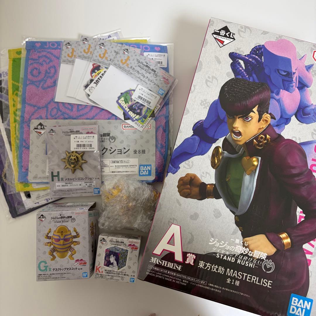 ジョジョ　一番くじ　A賞　仗助　フィギュア　デスクマスコット　メタルピンズ