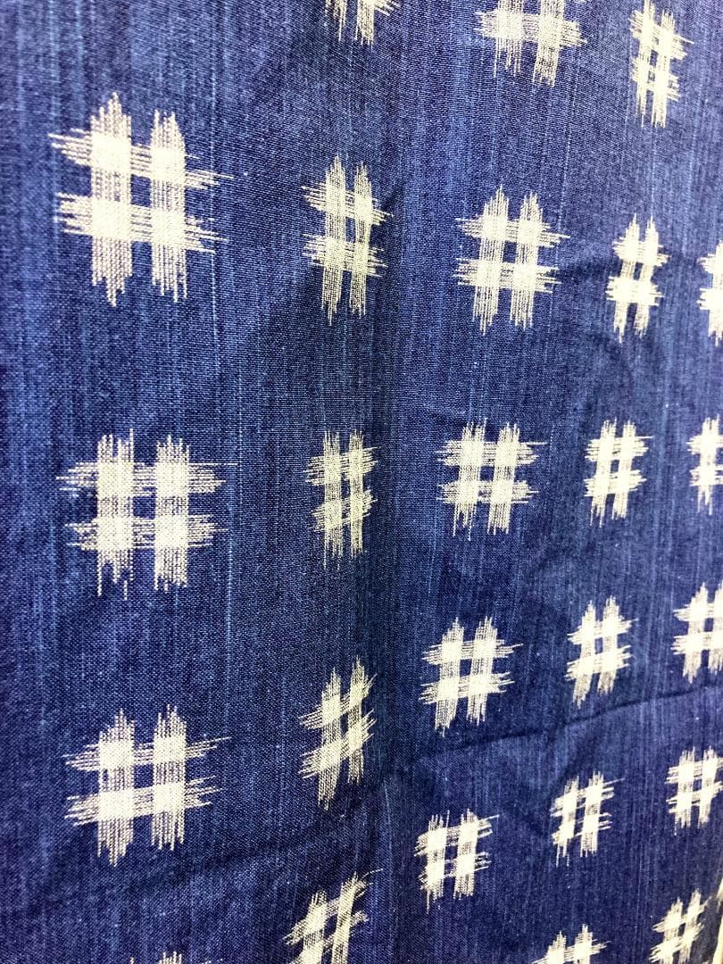 【新品】武州正藍染  手染めのれん85×150cm　かすり