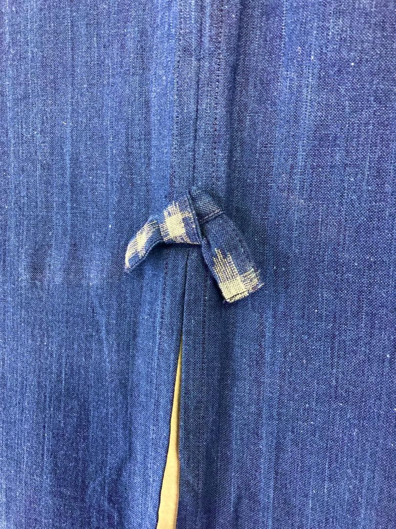 【新品】武州正藍染  手染めのれん85×150cm　かすり