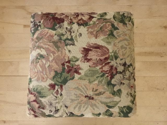 北海道手作り家具　ナラ材　ハイスツール（花柄）　勇峰工芸（新）