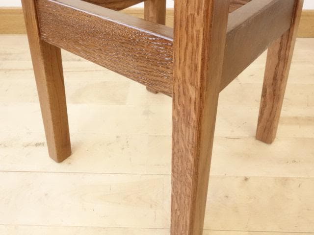 北海道手作り家具　ナラ材　ハイスツール（花柄）　勇峰工芸（新）