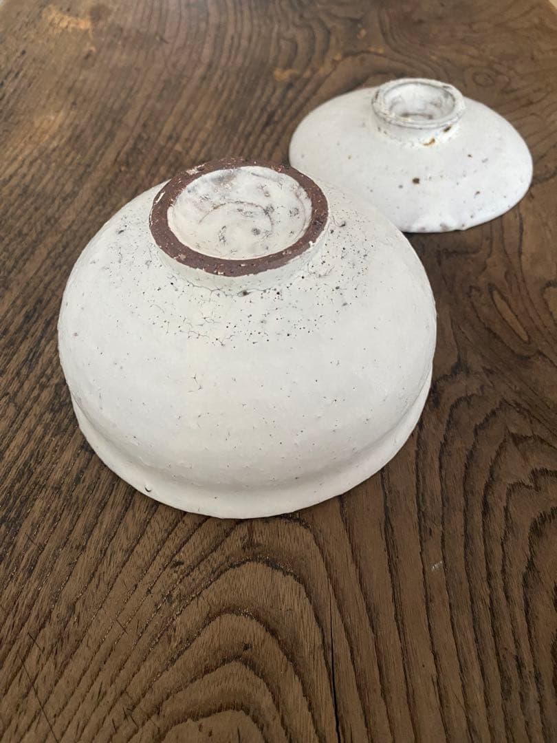 村上直子 器のしごと 小どんぶり　白もえぎ　粉引 手仕事　蓋付き