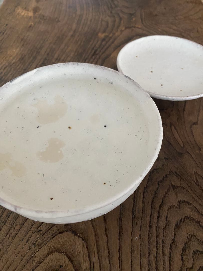 村上直子 器のしごと 小どんぶり　白もえぎ　粉引 手仕事　蓋付き