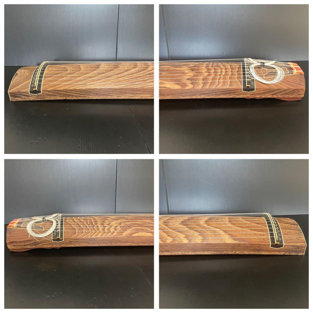 山有 すだれ彫り 上角巻き 紅木装飾 蒔絵口前 並甲 13弦 琴 良品