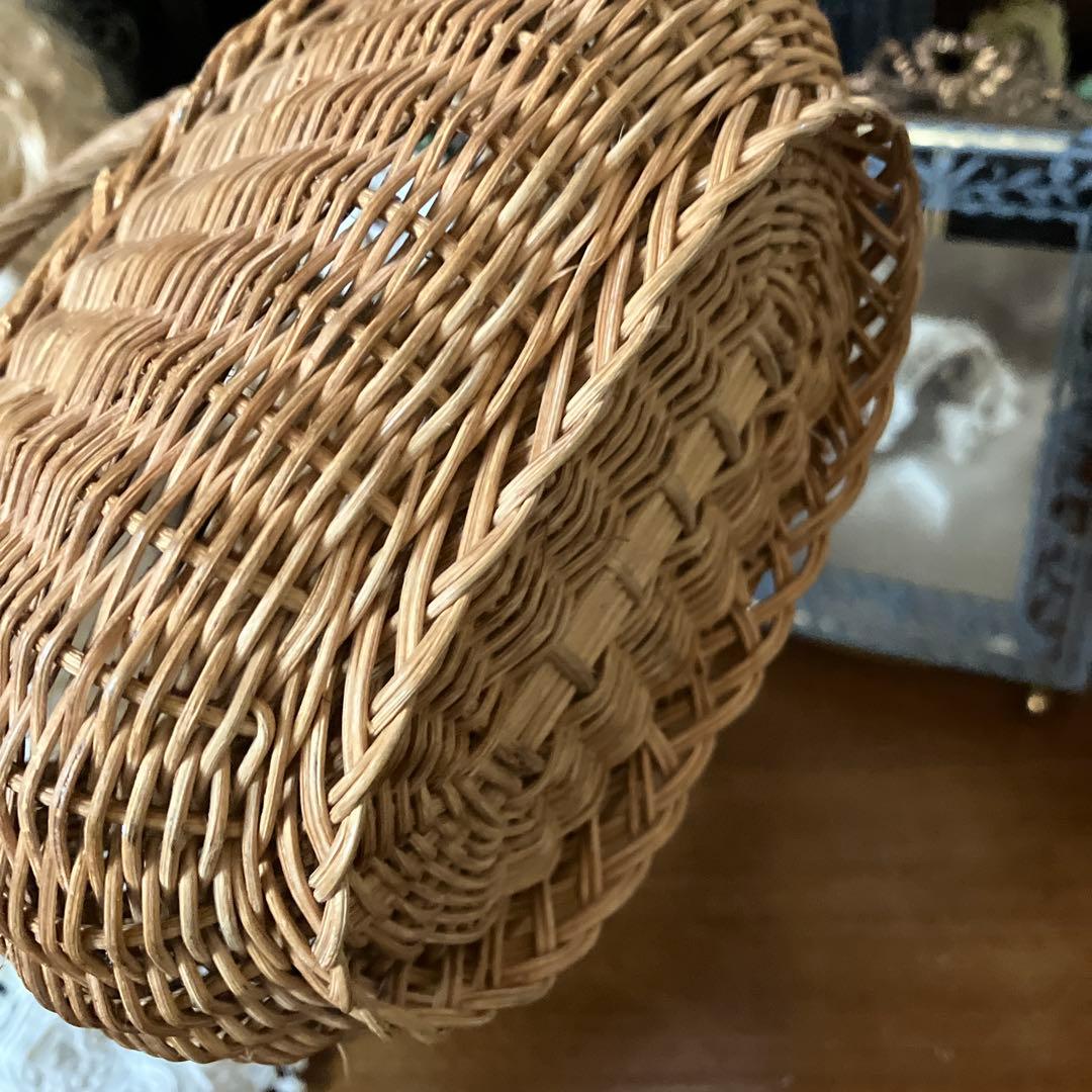 フランスアンティークミニパニエ　ミニバスケット　布花付き