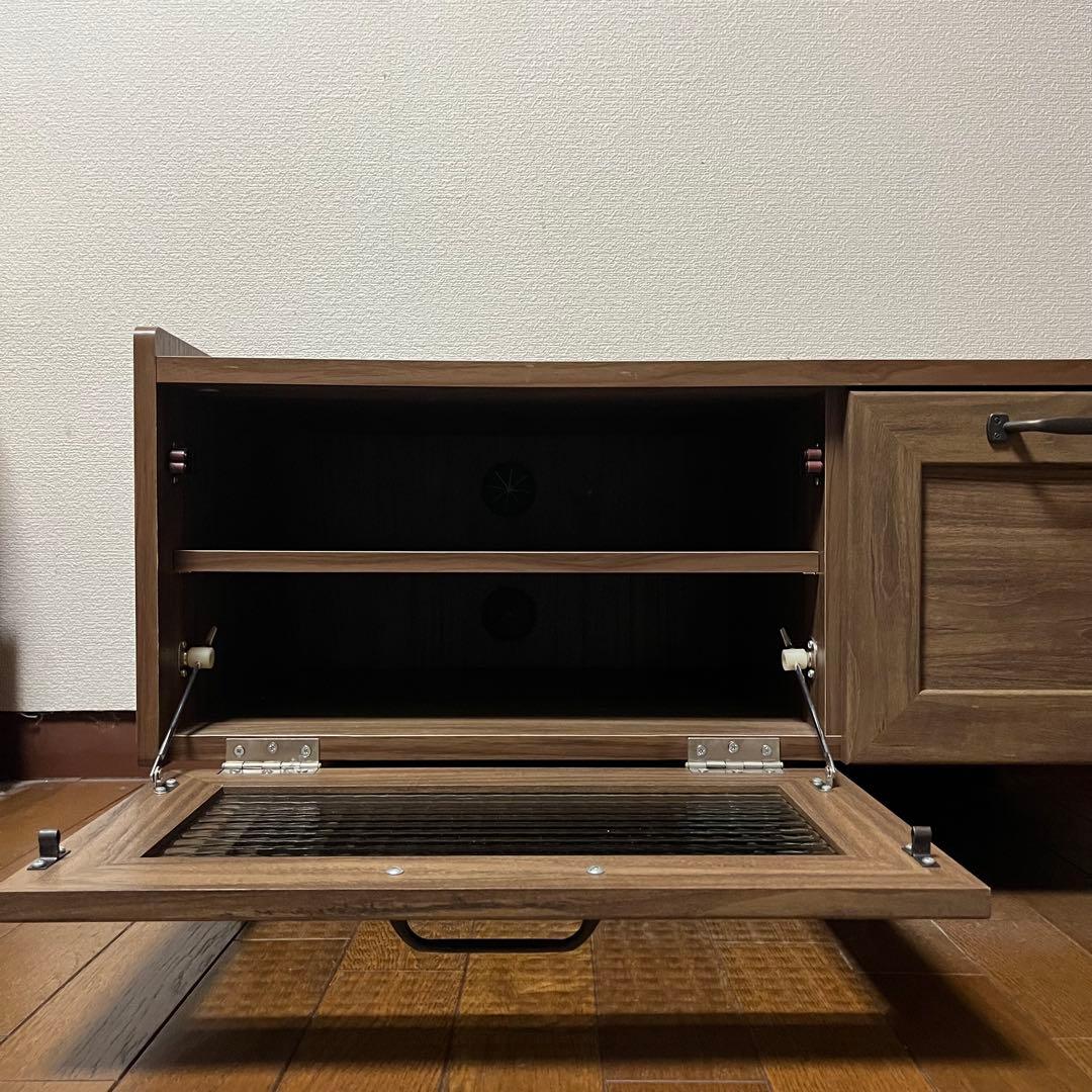 木製テレビ台 ガラス扉・収納付き 幅80 奥行き40 高さ40