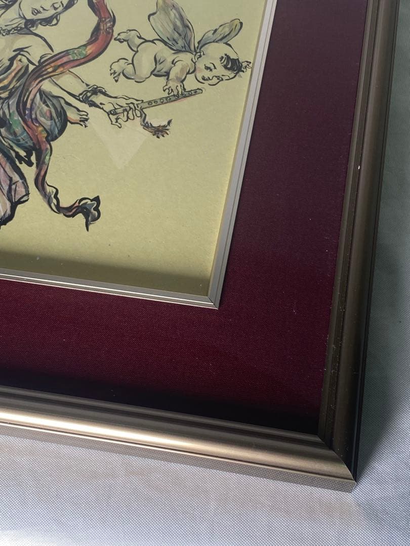 2882❣️近藤　大理　　絵画　　飛天・笛を取了花童子